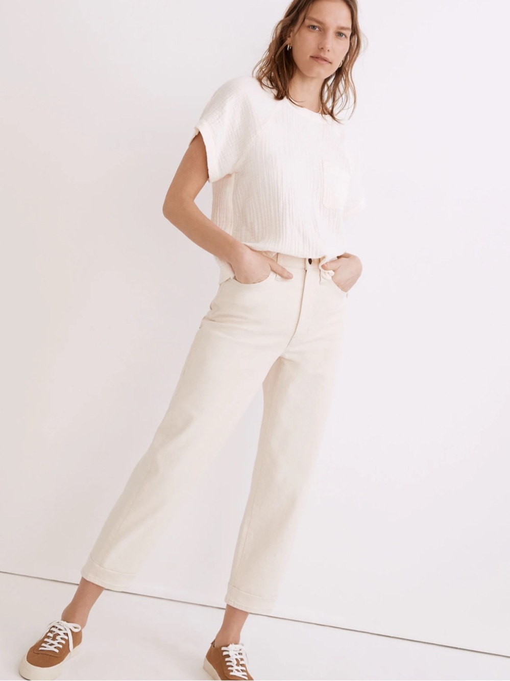 Madewell Lightspun Renwood Button-Back Top | Size Large - Picture 4 of 7